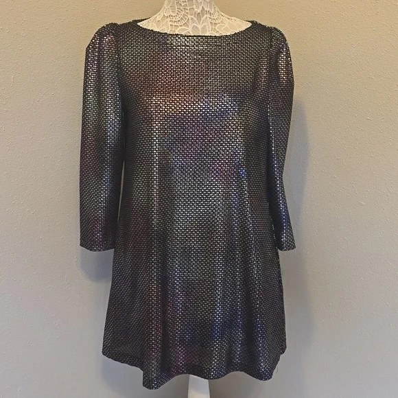 Free People Shimmery Sheath Dress with Bateau Neckline Sz S - Picture 3 of 10